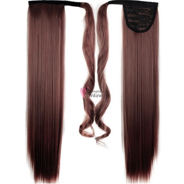 Extensie de par coada cu clema si arici dreapta de 55 cm cod SI66M433 Castaniu Inchis